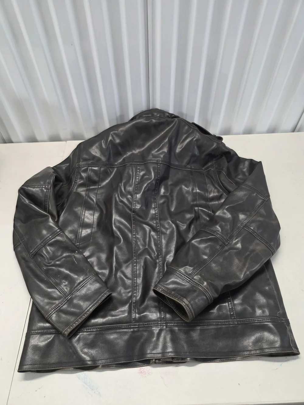 Levi's Brown Faux-Leather Aviator Style Button / Zip Jacket Men’s Size Large